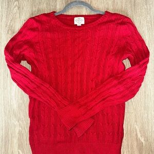 Red Cable Knit Sweater